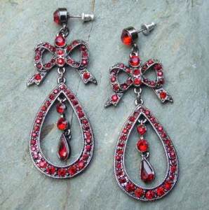 red-bow-earring