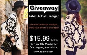 Aztek cardigan giveaway