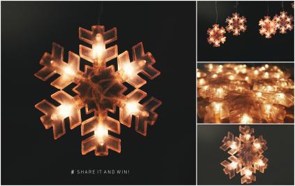Διαγωνισμός για 1 Φωτάκια Νυφάδες Χριστουγεννάτικα σε Κουρτίνα